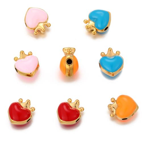 Stainless Steel Beads 304 Stainless Steel gold color plated DIY & enamel Sold By Bag