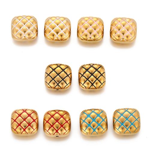Stainless Steel Beads 304 Stainless Steel gold color plated DIY & enamel Sold By Bag