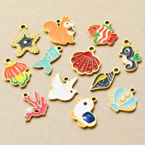 Roestvrij stalen sieraden Hangers, 304 roestvrij staal, met Plastic Pearl, gold plated, DIY & glazuur, meer kleuren voor de keuze, 3pC's/Bag, Verkocht door Bag