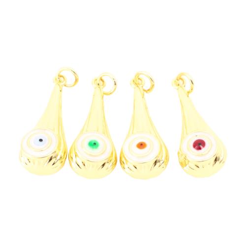 Pendants Jewelry Prás, Teardrop, dath an óir plated, DIY & cruan, dathanna níos mó le haghaidh rogha, 24x9x8mm, Díolta De réir PC