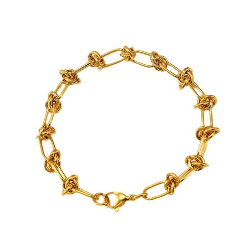 Jewelry Cruach dhosmálta Bracelet, 304 Cruach dhosmálta, 18K ór plátáilte, jewelry faisin & stíleanna éagsúla do rogha & do bhean, Díolta De réir PC