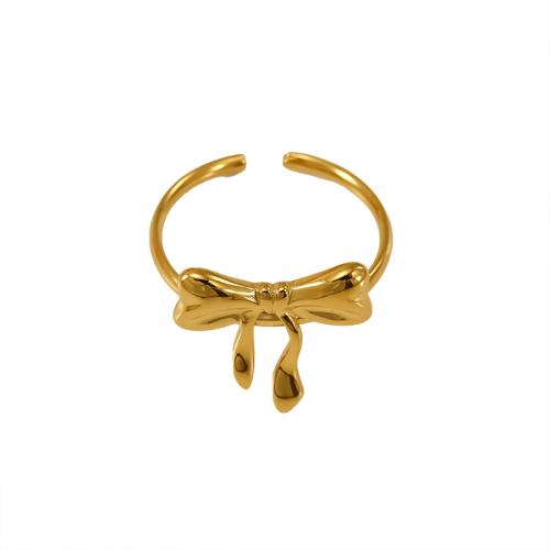 Rozsdamentes acél Finger Ring, 304 rozsdamentes acél, 18K aranyozott, divat ékszerek & különböző stílusokat a választás & a nő, Által értékesített PC