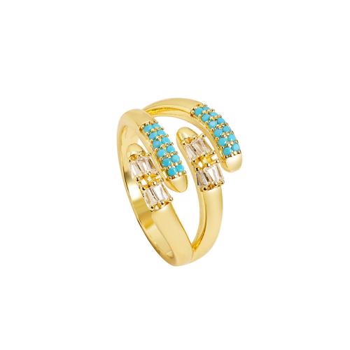 Prás Finger Ring, 18K ór plátáilte, jewelry faisin & micrea réiteach zirconia ciúbach & do bhean, dathanna níos mó le haghaidh rogha, Díolta De réir PC