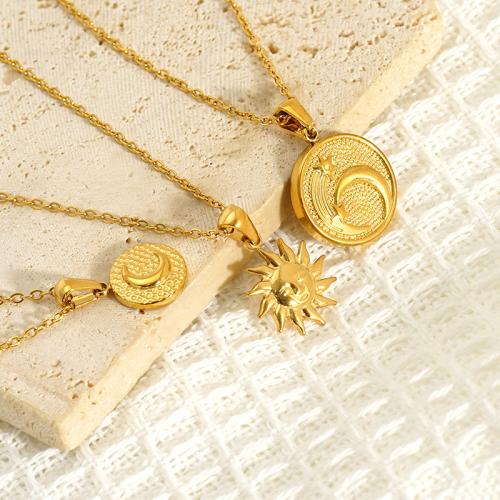 Stainless Steel Jewelry Necklace 304 Stainless Steel 18K gold plated fashion jewelry & for woman Sold By PC