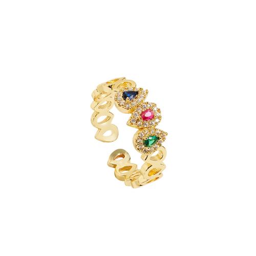 Anel de latão, cobre, 18K banhado a ouro, micro pavimento em zircônia cúbica & para mulher & vazio, Inner diameter :17mm; wide:7mm., vendido por PC