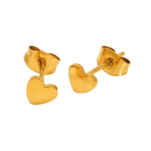 Stainless Steel Stud Øreringe, 304 rustfrit stål, 18K forgyldt, mode smykker & forskellige stilarter for valg & for kvinde, Solgt af par