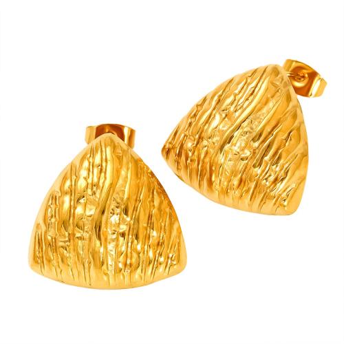 Boucle d'oreille de gaujon en acier inoxydable, Acier inoxydable 304, Plaqué or 18K, bijoux de mode & styles différents pour le choix & pour femme, Vendu par paire