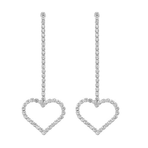 Boucles d'oreilles pendantes en laiton, bijoux de mode & pour femme & avec strass, plus de couleurs à choisir, Vendu par paire