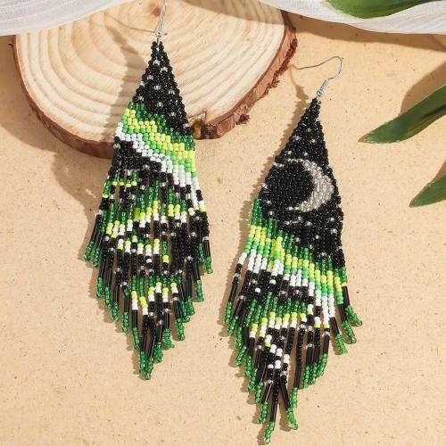 Boucles d'oreilles pendantes en laiton, Acier inoxydable 304, avec Seedbead, bijoux de mode & pour femme, Vendu par paire