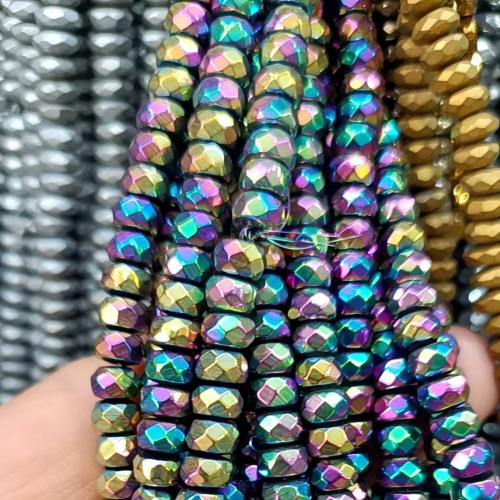 Coirníní jewelry Gemstone, Hematite, DIY, dathanna measctha, 4x6mm, Fad 18.5 cm, 2Snáithe/Lot, Díolta De réir Lot