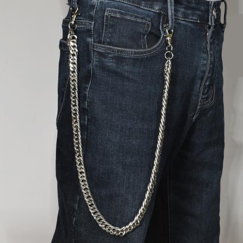 alliage de zinc chaîne de taille, avec fer, Placage, le style de punk & unisexe, argent, Longueur Environ 75 cm, Vendu par PC