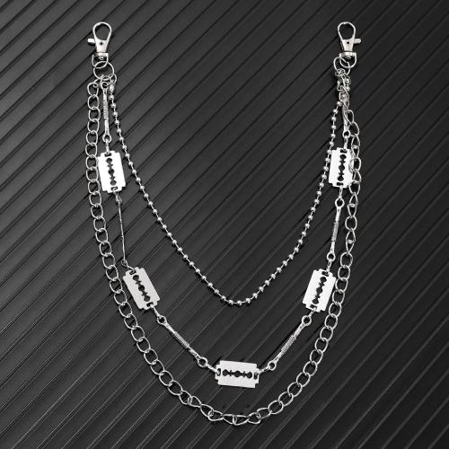 Zinek pas řetěz, s Železo, á, tři vrstvy & Punk styl & unisex, stříbro, Prodáno By PC