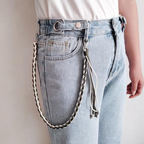 Zinc Alloy Waist Chain with Wax Cord braided & for woman Length Approx 59 cm Sold By PC