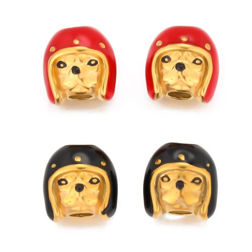 Edelstahl-Beads, 304 Edelstahl, goldfarben plattiert, DIY & Doppelloch, keine, 5PCs/Tasche, verkauft von Tasche