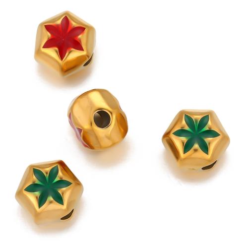 Edelstahl-Beads, 304 Edelstahl, goldfarben plattiert, DIY & Emaille, keine, 5PCs/Tasche, verkauft von Tasche