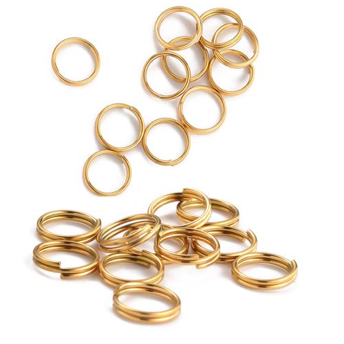 304 nehrđajućeg čelika Split Ring, zlatna boja pozlaćen, možete DIY, više boja za izbor, 100računala/Torba, Prodano By Torba