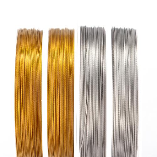 304 rostfritt stål wire, guldfärg pläterade, DIY, fler färger för val, Säljs av Lot