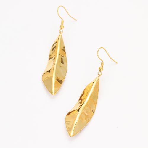 Stainless Steel Drop Earring 304 Stainless Steel Feather plated fashion jewelry & for woman Sold By Pair