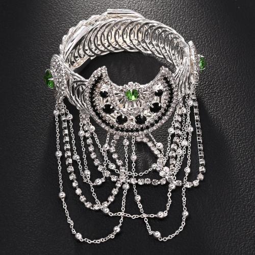 Kopparlegering Arm Bangle, plated, mode smycken & för kvinna & med strass, silver, Säljs av PC