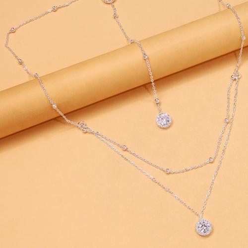 Body Chain Smycken, Kopparlegering, plated, mode smycken & för kvinna & med strass, silver, Säljs av PC
