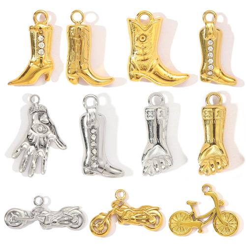 Pendants Jewelry Cruach dhosmálta, 304 Cruach dhosmálta, dath an óir plated, DIY & le rhinestone, dathanna níos mó le haghaidh rogha, Díolta De réir Mála