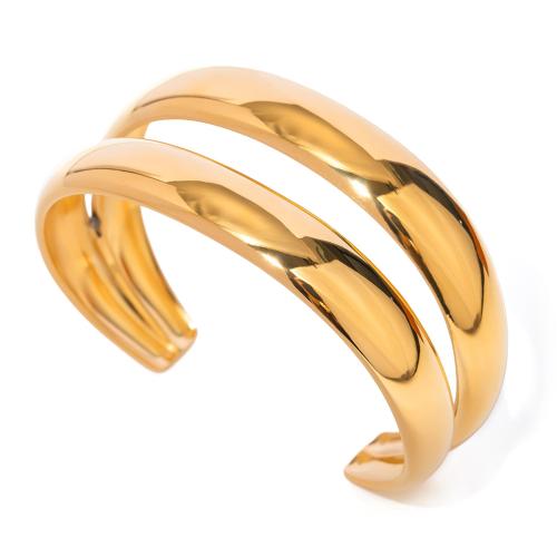 Stainless Steel Bangle 304 Stainless Steel 18K gold plated Double Layer & fashion jewelry & for woman Sold By PC