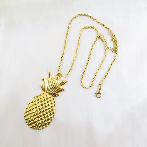 Roestvrij staal sieraden sets, 304 roestvrij staal, Ananas, 18K verguld, mode sieraden & verschillende stijlen voor de keuze & voor vrouw, Verkocht door PC