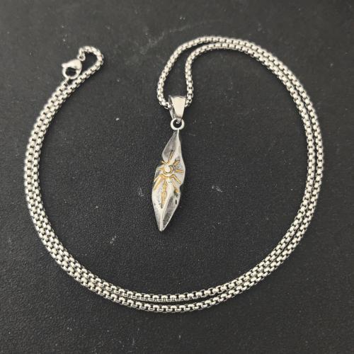 Nehrđajući čelik Chain Necklace džemper, 304 nehrđajućeg čelika, ručno izrađen, modni nakit & za čovjeka, izvorna boja, Dužina Približno 51-60 cm, Prodano By PC