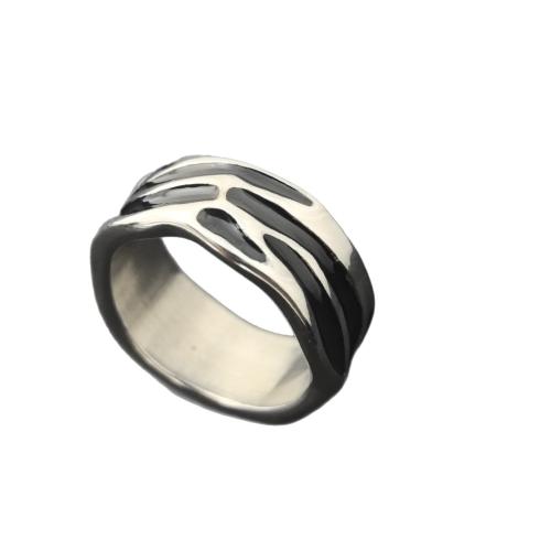 Rozsdamentes acél Finger Ring, 304 rozsdamentes acél, csiszolt, különböző méretű a választás & az ember & zománc, az eredeti szín, wide:9mm, Által értékesített PC