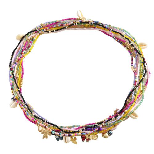 Seedbead Bracelet Socraigh, le Shell & Sinc Alloy, lámhdhéanta, jewelry faisin & do bhean, dathanna measctha, Díolta De réir Socraigh