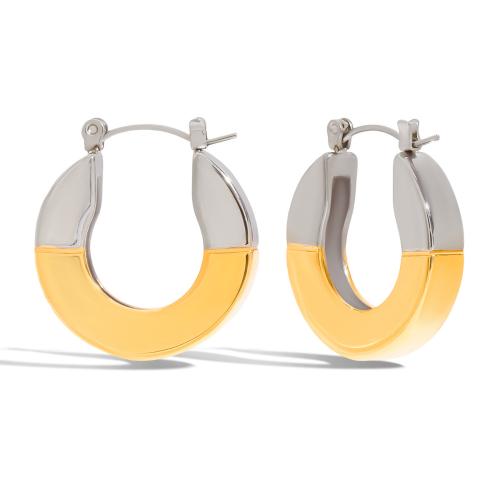 Acier inoxydable Levier Retour Earring, Acier inoxydable 304, Placage, bijoux de mode & pour femme & deux tons, Vendu par paire