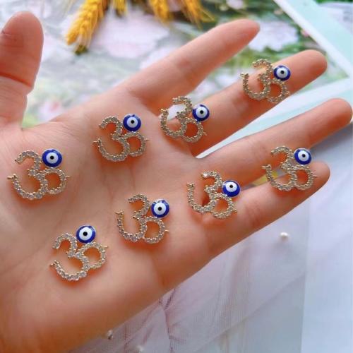 Brass Jewelry Connector gold color plated DIY & micro pave cubic zirconia & enamel Sold By Lot