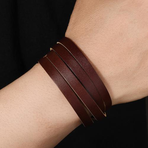 Cowhide Bracelet with Zinc Alloy handmade vintage & adjustable & for man Sold By PC