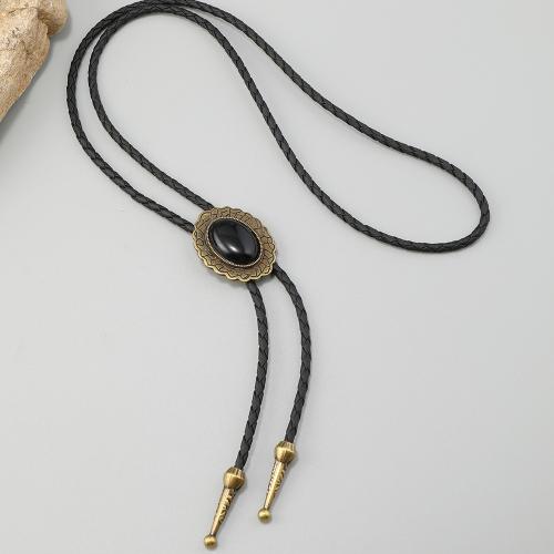 PU Leather Necklace with Resin & Zinc Alloy handmade vintage & adjustable & for man Sold By PC