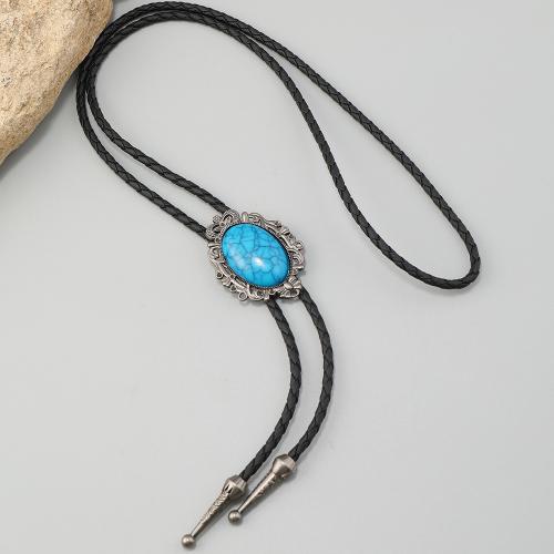 cuir PU collier, avec turquoise & alliage de zinc, fait à la main, Vintage & unisexe & réglable, plus de couleurs à choisir, Vendu par PC