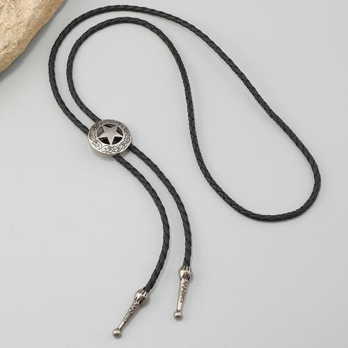 cuir PU collier, avec alliage de zinc, Pentagram, fait à la main, Vintage & unisexe & réglable, plus de couleurs à choisir, Vendu par PC