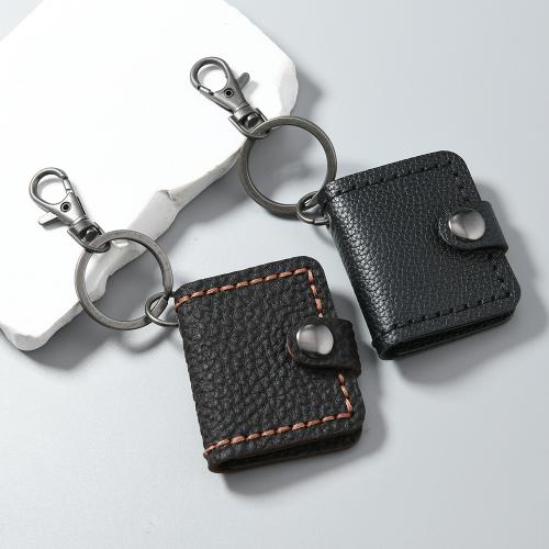 Cowhide Key Clasp with Iron & Zinc Alloy portable & vintage & Unisex Sold By PC