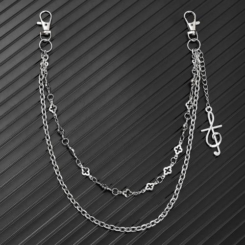 Zinc Alloy Waist Chain with Iron Music Note plated Double Layer & Unisex silver color Sold By PC