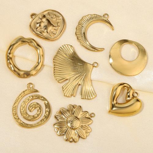 Stainless Steel Pendants 304 Stainless Steel gold color plated DIY golden Sold By Bag
