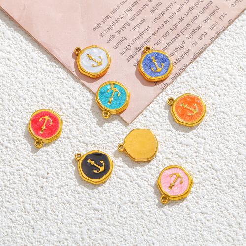 Stainless Steel Pendants 304 Stainless Steel gold color plated DIY & enamel 3/PC Sold By PC