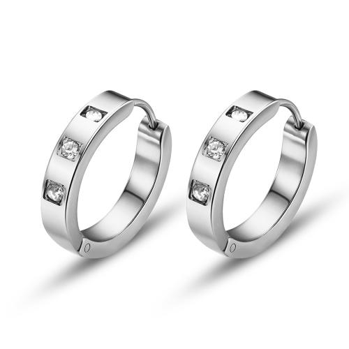 Acier inoxydable Levier Retour Earring, Acier inoxydable 304, Placage, bijoux de mode & pour femme & avec strass, plus de couleurs à choisir, 20x4x20mm, Vendu par paire