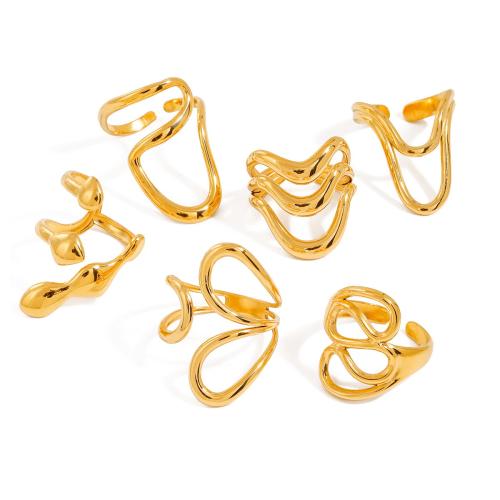 Ring Finger ze stali nierdzewnej, Stal nierdzewna 304, Powlekane, biżuteria moda & różne style do wyboru & dla kobiety, złoty, sprzedane przez PC