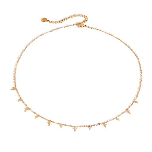 Colar de jóias de aço inoxidável, Aço inoxidável 304, banhado, joias de moda & para mulher, dourado, vendido por PC