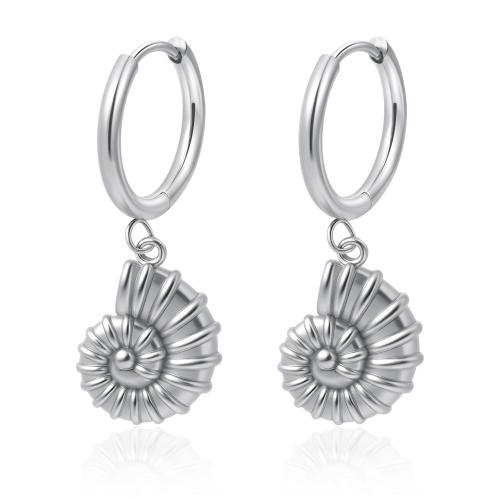 Orecchino di goccia in acciaio inox, 304 acciaio inox, Lumaca di mare, placcato, gioielli di moda & per la donna, nessuno, 25x120mm, Venduto da coppia