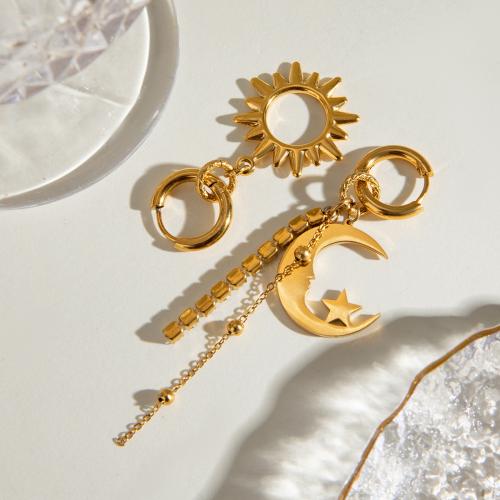 304 roestvrij staal Drop Earring, met Natuursteen, plated, mode sieraden & verschillende stijlen voor de keuze & voor vrouw, gouden, Verkocht door pair