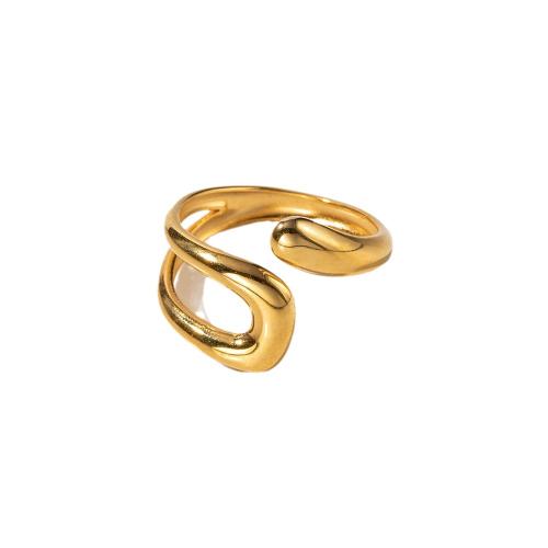 Ring Finger ze stali nierdzewnej, Stal nierdzewna 304, Powlekane, biżuteria moda & dla kobiety & pusty, złoty, sprzedane przez PC