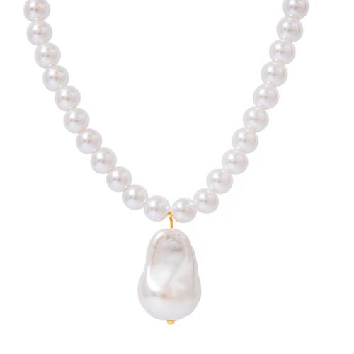 Acrylic Necklace 304 Stainless Steel with Acrylic plated fashion jewelry & for woman white Sold By PC