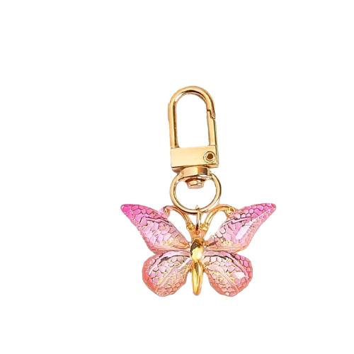 Zinc Alloy Key Clasp with Acrylic Butterfly for woman Sold By PC