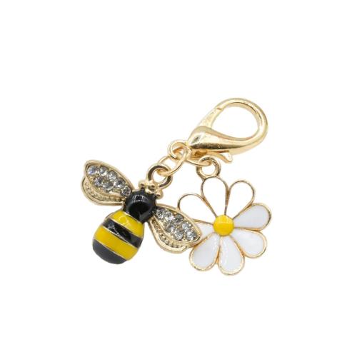 Sinc Alloy Eochair Clasp, plátáilte, unisex & cruan & le rhinestone, dathanna níos mó le haghaidh rogha, Díolta De réir PC
