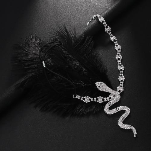 Headband Copper Alloy fashion jewelry & for woman & with rhinestone silver color Sold By PC